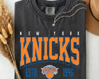 New York Knicks Tee, Comfort Colors Shirt, Retro Hoops Gear, Vintage Basketball Fan Shirt, Game Day Gift For Dad