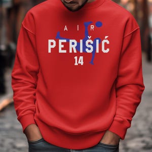 Croatia Football Gift, Air Perišić #14 Animated Soccer Graphic Tee, 2026 USA World Tournament Inspired Star Player Unisex T-Shirt image 3