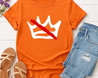 Camiseta de protesto "Sem Reis", Camiseta gráfica anti-coroa, Moletom com declaração política, Moletom minimalista rebelde