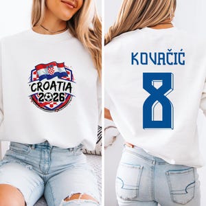 Croatia Star Player Kovacic #8 Graphic Tee, World Tournament Football Fans Gift, 2-Sided Soccer Jersey Style Soccer Unisex T-Shirt image 8