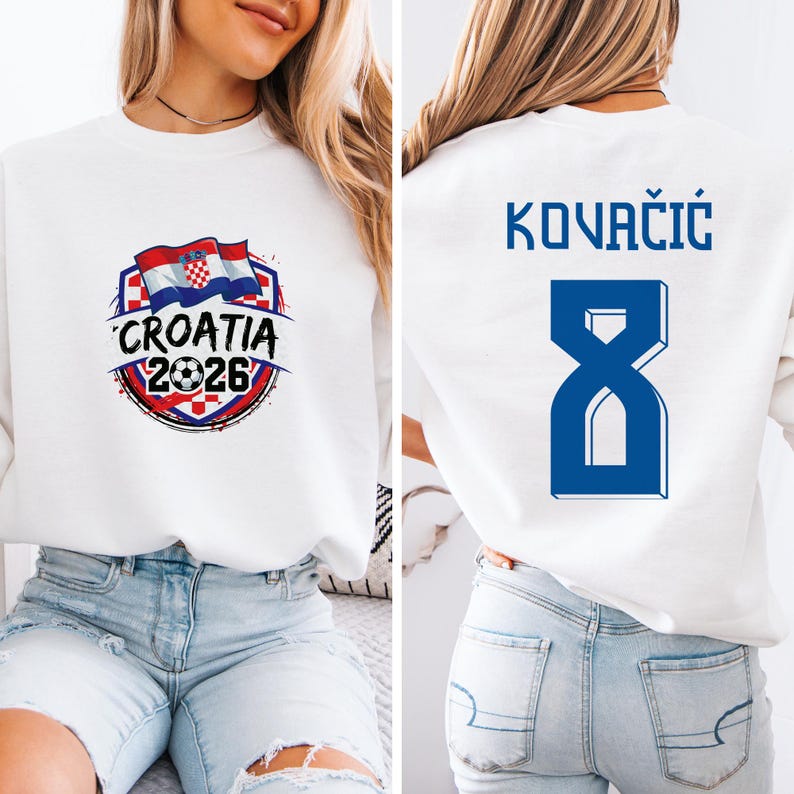 Croatia Star Player Kovacic #8 Graphic Tee, World Tournament Football Fans Gift, 2-Sided Soccer Jersey Style Soccer Unisex T-Shirt image 8