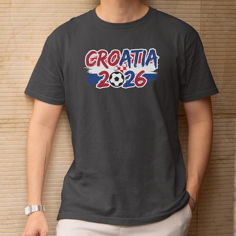 Soccer World Tournament Inspired Design, Animated Croatia Flag Tribute for Fans, Football Supporters Sports Gift Unisex T-Shirt image 1