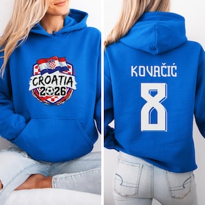 Croatia Star Player Kovacic #8 Graphic Tee, World Tournament Football Fans Gift, 2-Sided Soccer Jersey Style Soccer Unisex T-Shirt image 1