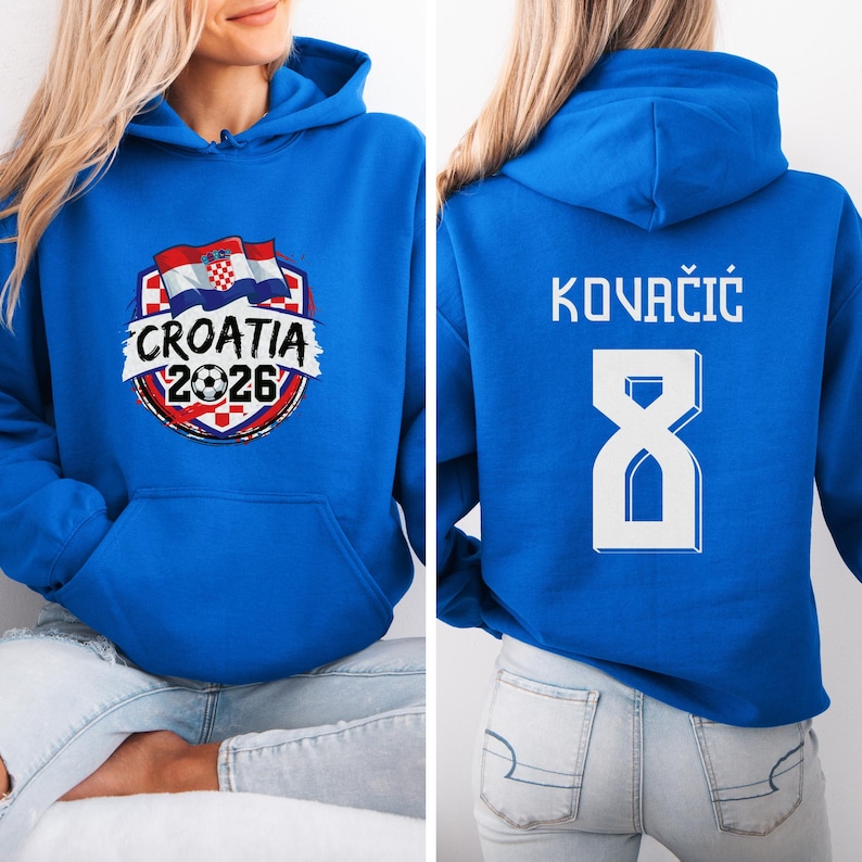 Croatia Star Player Kovacic #8 Graphic Tee, World Tournament Football Fans Gift, 2-Sided Soccer Jersey Style Soccer Unisex T-Shirt image 1