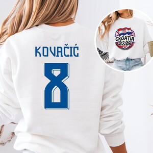 Croatia Star Player Kovacic #8 Graphic Tee, World Tournament Football Fans Gift, 2-Sided Soccer Jersey Style Soccer Unisex T-Shirt image 11