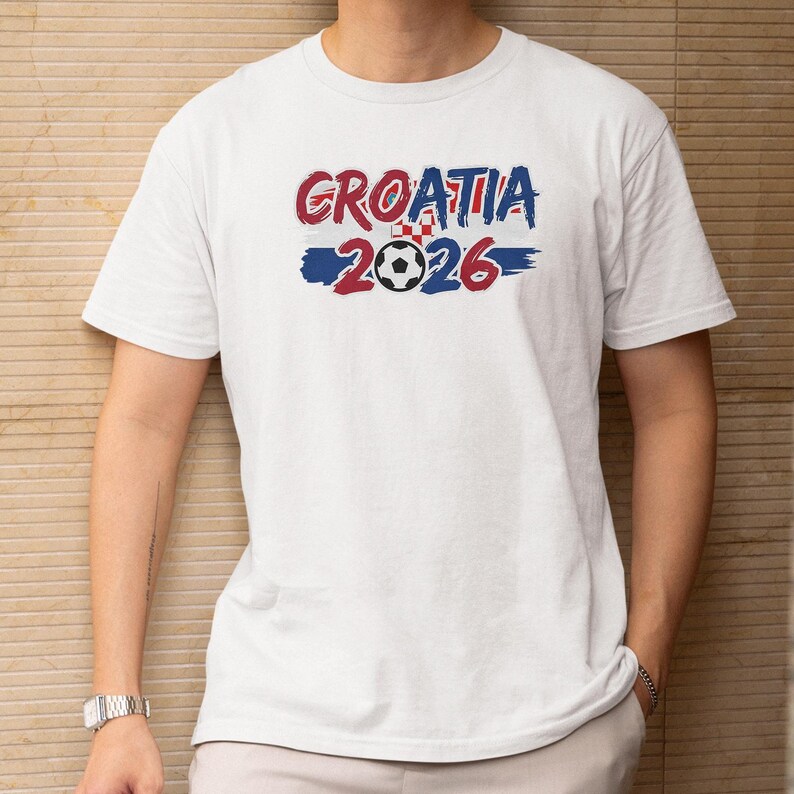 Soccer World Tournament Inspired Design, Animated Croatia Flag Tribute for Fans, Football Supporters Sports Gift Unisex T-Shirt image 4