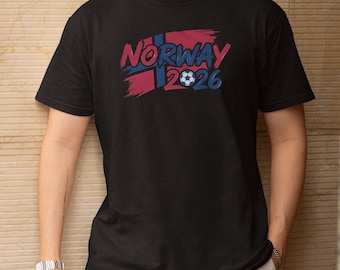 Animated Norway Flag Tribute Graphic Tee, Football Supporters Gift, Soccer World Tournament Inspired Sports Design Unisex T-Shirt