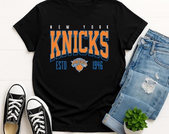 New York Knicks Tee, Retro Hoops Gear, Game Day Gift For Dad, Vintage Sports Top, Battle Tested Merch, Basketball Fan Present
