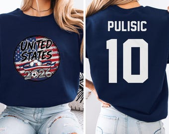 Pulisic #10 USA Star Player Shirt, 2026 World Tournament Graphic Tee, Sports Gift, Soccer Jersey Style Unisex T-Shirt