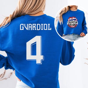 Koszulka piłkarska dwustronna z Chorwacji w stylu prezentu, koszulka z grafiką Gvardiol #4 Star Player, koszulka unisex inspirowana kibicami Mistrzostw Świata w Piłce Nożnej zdjęcie 9
