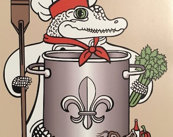 Alligator Refrigerator Magnet, Gumbo Food Gift