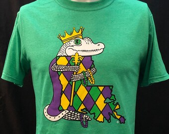 Mardi Gras Alligator T-shirt, Holiday Parade Clothes