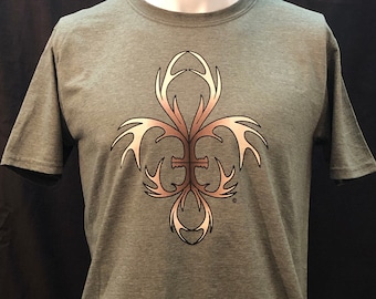 Antlers Hunting Shirt, Fleur de Lis Design