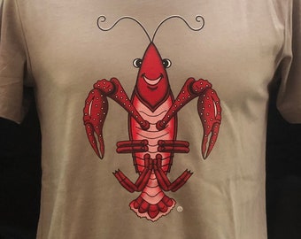 Crawfish T-shirt, Seafood Boil Apparel, Fleur de Lis, Bella+Canvas stock shirt