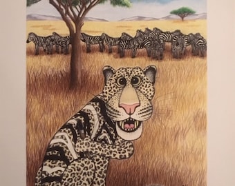 Leopard Art Print,  "A Leopard Can't Change Its Spots" Idiom
