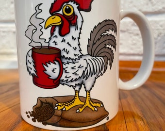 Happy Rooster Coffee Mug, eleven ounce