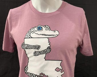 Our Original Alligators Love Louisiana T-Shirt Design on Bella+Canvas Threads
