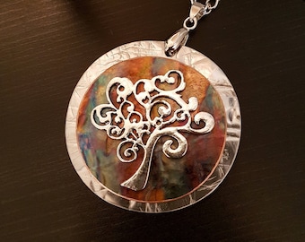 Tree-Of-Life Necklace with Flame Painted Copper