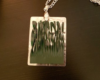 Green Grass Contemporary Necklace