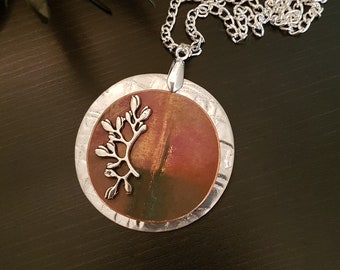Flame Painted Copper Necklace