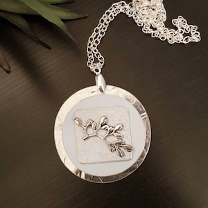 Branch Charm Necklace in Light Blue