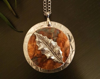 Flame Painted Copper Necklace