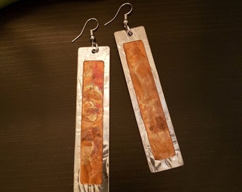 Flame Painted Copper Earrings