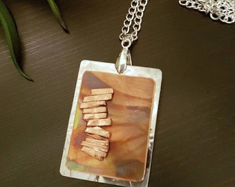 Flame Painted Copper Necklace