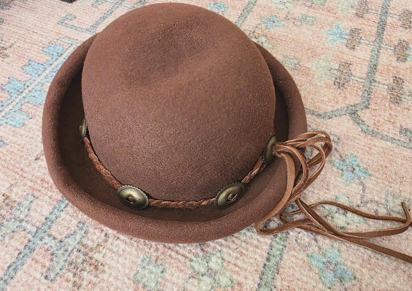 Brown Wide Felt Hat Vintage - Etsy display picture 2