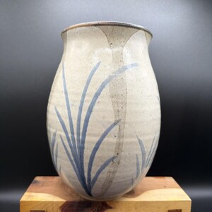VTG Studio Art Pottery Vase Blue Abstract Signed Craig Norwood  8.5" Tall '90s