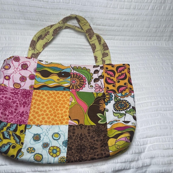Handmade Quilted Patchwork Purse Bag Cottagecore … - image 4