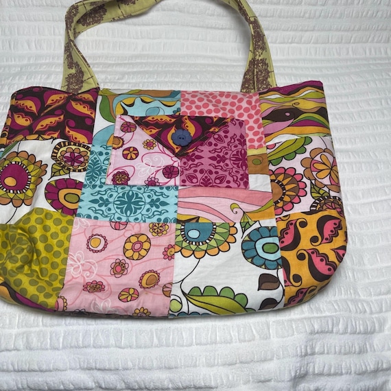 Handmade Quilted Patchwork Purse Bag Cottagecore … - image 1