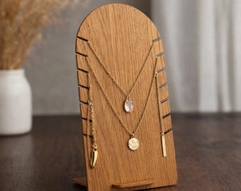 Espositore per collane tagliato al laser SVG | Espositore per gioielli | File laser CNC | Modello per espositore per gioielli in MDF