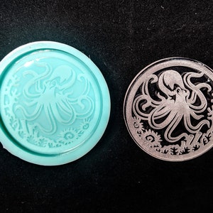 OCTOPUS Onderwater Koraal Scène Geëtste Siliconen Mal - 5 Maten - Voor Hars Wax Klei Metaal - Glanzende Afwerking - Ambachten Hanger Charme Dier