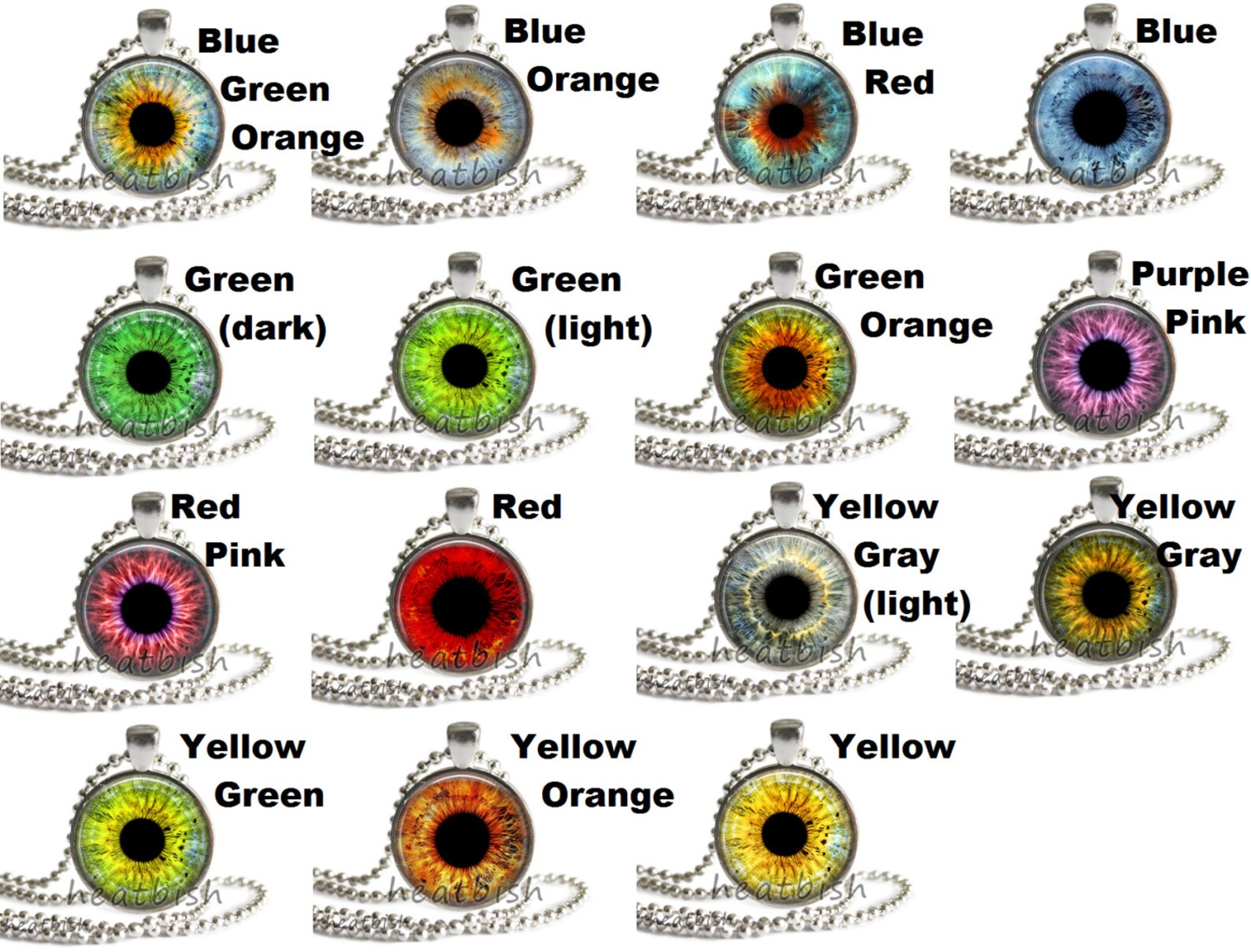 HUMAN EYE or WOLF Eye Glass Photo Pendant Charm Accessory Etsy