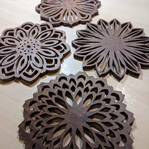 4 handgjorda träunderlägg