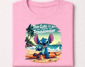 Stitch shirt, Lilo Stitch tee, Disney Stitch tshirt, Cute Stitch shirt, Beach Stitch tee, Cartoon Stitch tshirt