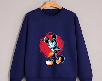 Mickey Mouse Sweatshirt, Disney Mickey Crewneck, Mickey Mouse Hoodie, Mickey Art Sweatshirt, Disney Cartoon Sweater, Mickey Mouse Sweater