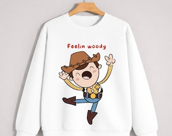 Sweat Woody Toy Story, col rond Feelin Woody Pixar, sweat à capuche avec personnage de dessin animé