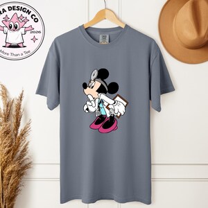 Minnie Mouse Doctor Graphic T Shirt Cute Cartoon Medical Disney Unisex Tee image 8