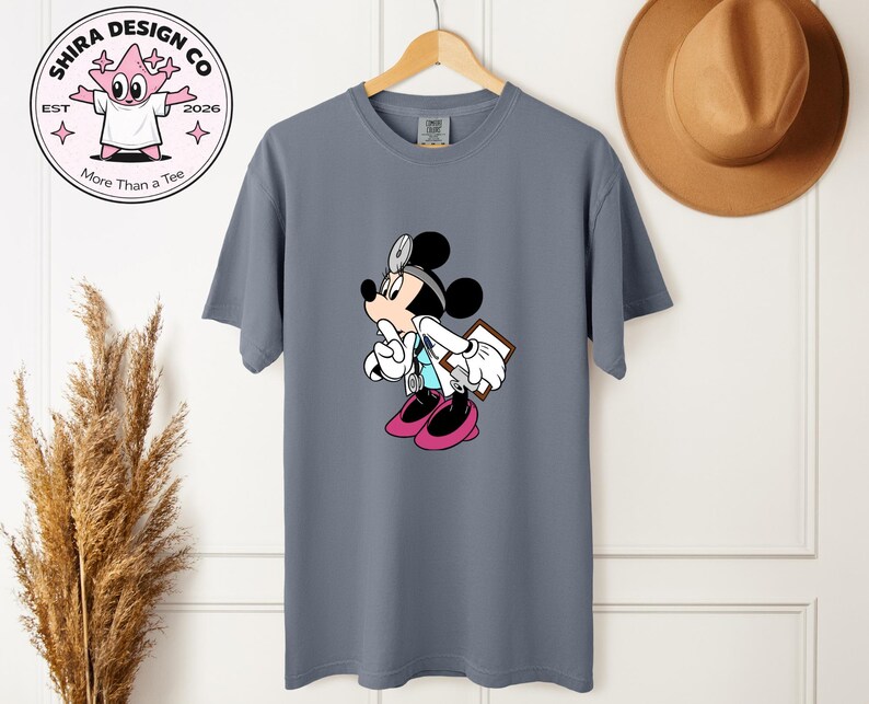 Minnie Mouse Doctor Graphic T Shirt Cute Cartoon Medical Disney Unisex Tee image 8
