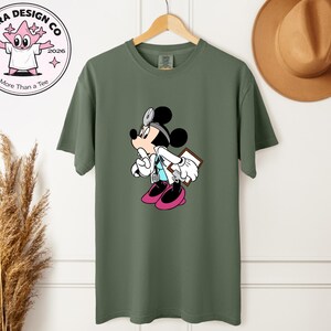 Minnie Mouse Doctor Graphic T Shirt Cute Cartoon Medical Disney Unisex Tee image 4