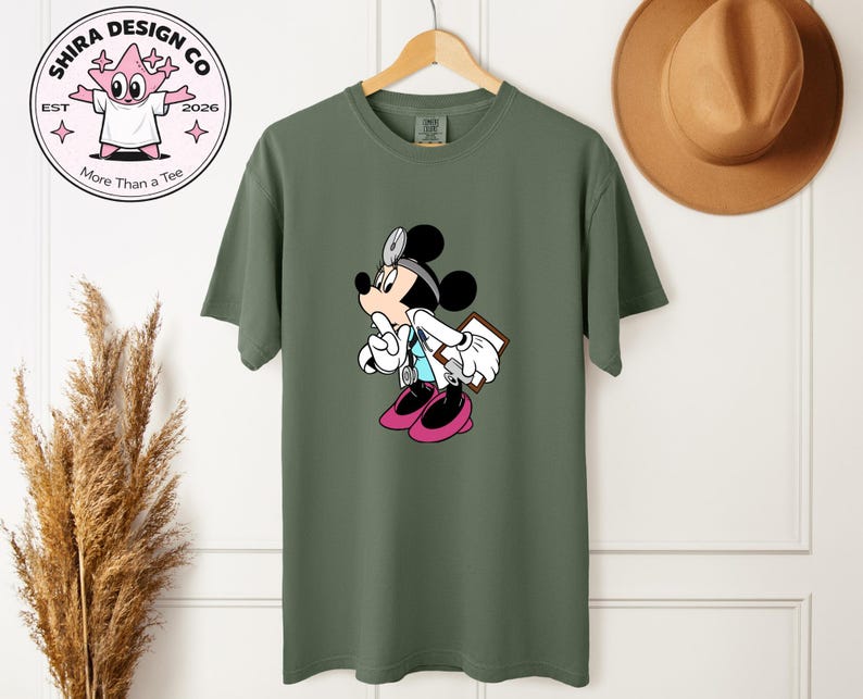 Minnie Mouse Doctor Graphic T Shirt Cute Cartoon Medical Disney Unisex Tee image 4