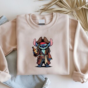 Stitch sweatshirt, Pirate Stitch sweat, Disney crewneck, Captain Stitch sweat, Stitch hoodie, Lilo Stitch sweat, Adventure Stitch crewneck image 7