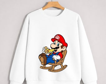 Bluza Mario, bluza Super Mario, bluza z kapturem Nintendo, sweter z okrągłym dekoltem Mario, bluza Mario Bros, bluza Mushroom Kingdom