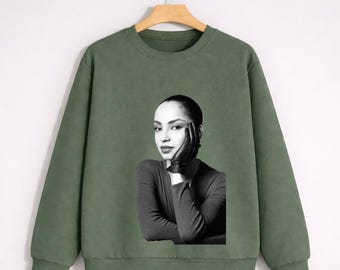 Sade-sweater, Sade Adu-sweater met ronde hals, Sade Singer-sweater, Sade-band met ronde hals, Sade Retro-sweater, Sade Music-sweater met ronde hals