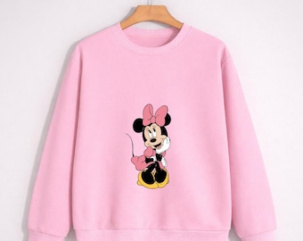 Minnie Mouse Sweatshirt, Disney Minnie Crewneck, Minnie Mouse Hoodie, Disney Sweater, Mickey Sweat, Daisy Duck Sweat, Minnie Mouse Sweater