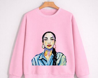 Sade-sweater, Sade Adu-sweater met ronde hals, Sade Singer-sweater, Sade-band met ronde hals, Sade Retro-sweater, Sade Music-sweater met ronde hals