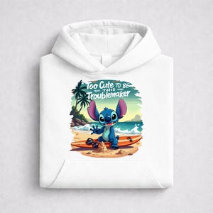 Stitch-hoodie schattig strand, Lilo Stitch-hoodie aloha, Disney Stitch-sweatshirt, Stitch-herrieschopper-hoodie, schattig Stitch-sweatshirt afbeelding 3
