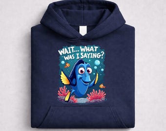 Dory-hoodie Finding Nemo, Finding Nemo-hoodie Dory, Disney Dory-sweatshirt, grappig citaat van Dory-hoodie, Forgetful Dory met ronde hals